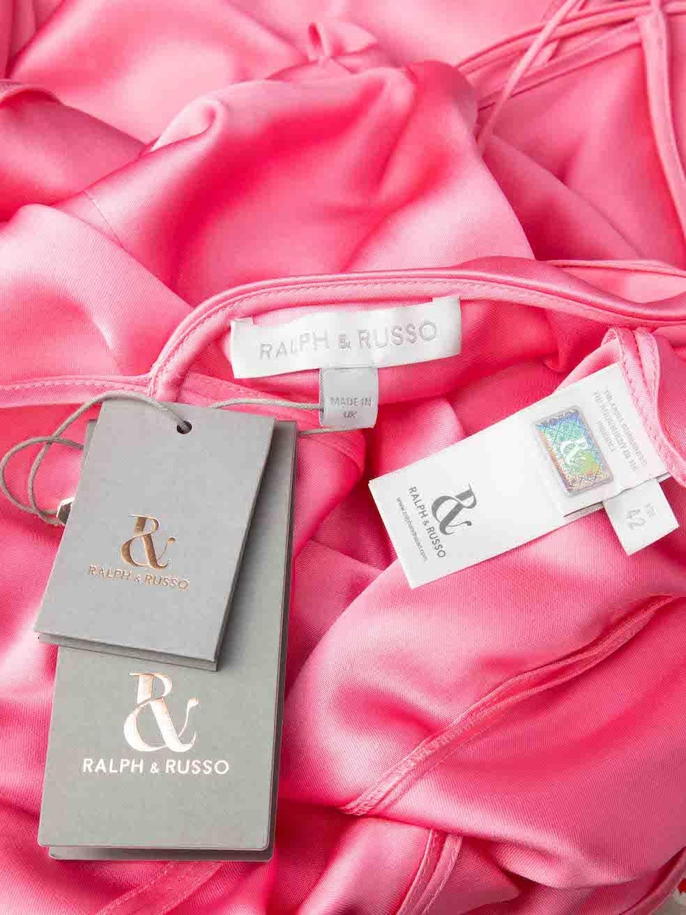 Women's Ralph & Russo Pink Silk Front Slit Maxi Dress Size S