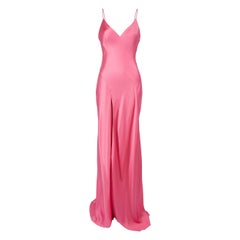 Ralph & Russo Pink Silk Front Slit Maxi Dress Size S