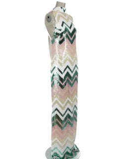 Ralph & Russo Sequinned Zigzag Maxi Dress Size L
