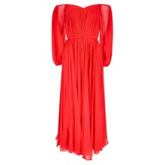 Ralph & Russo Silk Chiffon Off-The-Shoulder Cape Evening Dress/Gown