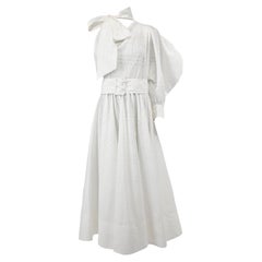 Weißes One-Shoulder-Kleid von Ralph & Russo für Damen mit Taille und Gürtel