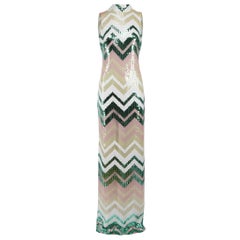 Ralph & Russo Zigzag Sequinned Maxi Dress Size S