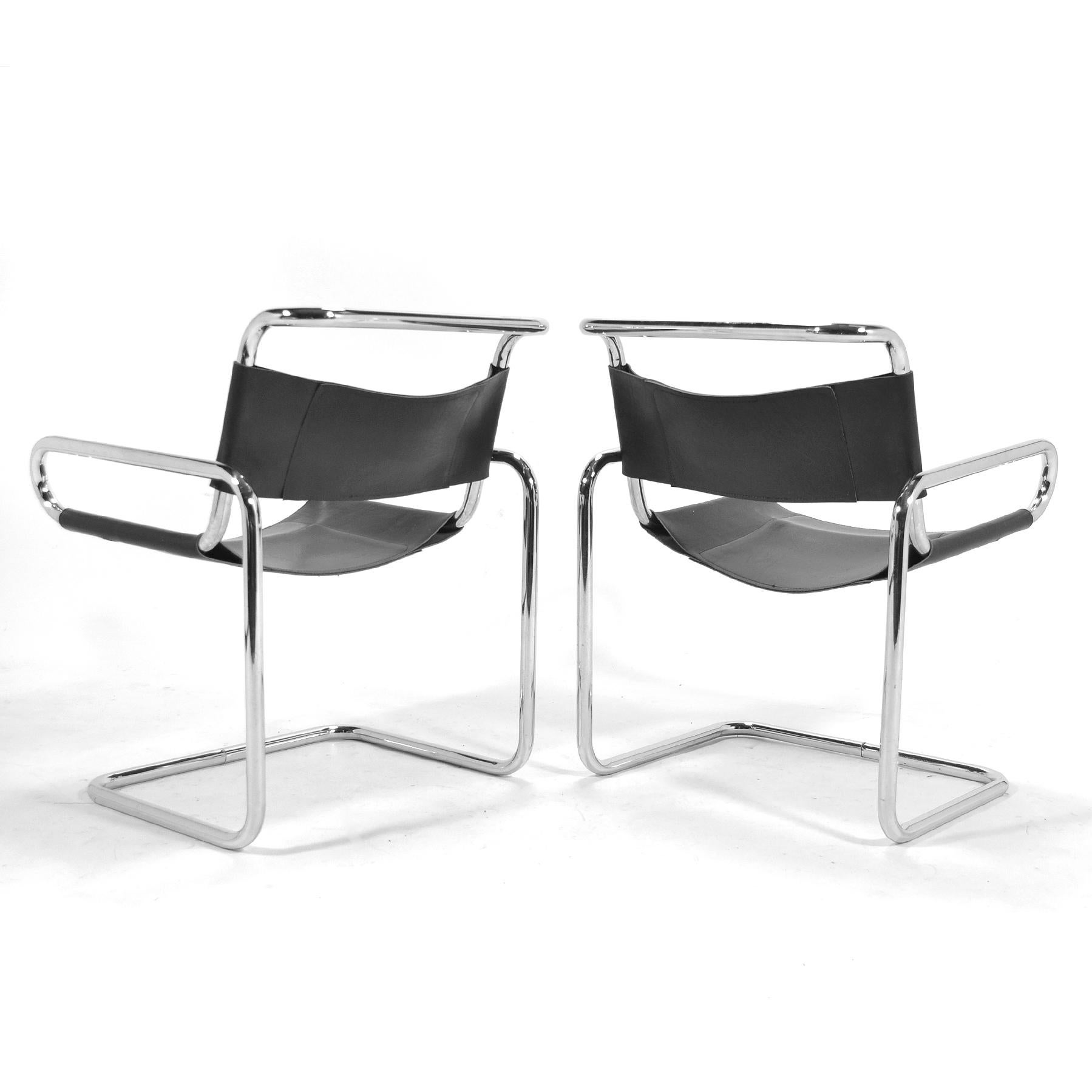 Acier inoxydable Ralph Rye paire de chaises 
