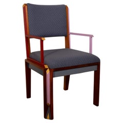 Ralph Rye Fauteuil Variations Signé Postmoderne Peint à la main Wood 22k Gold Trim