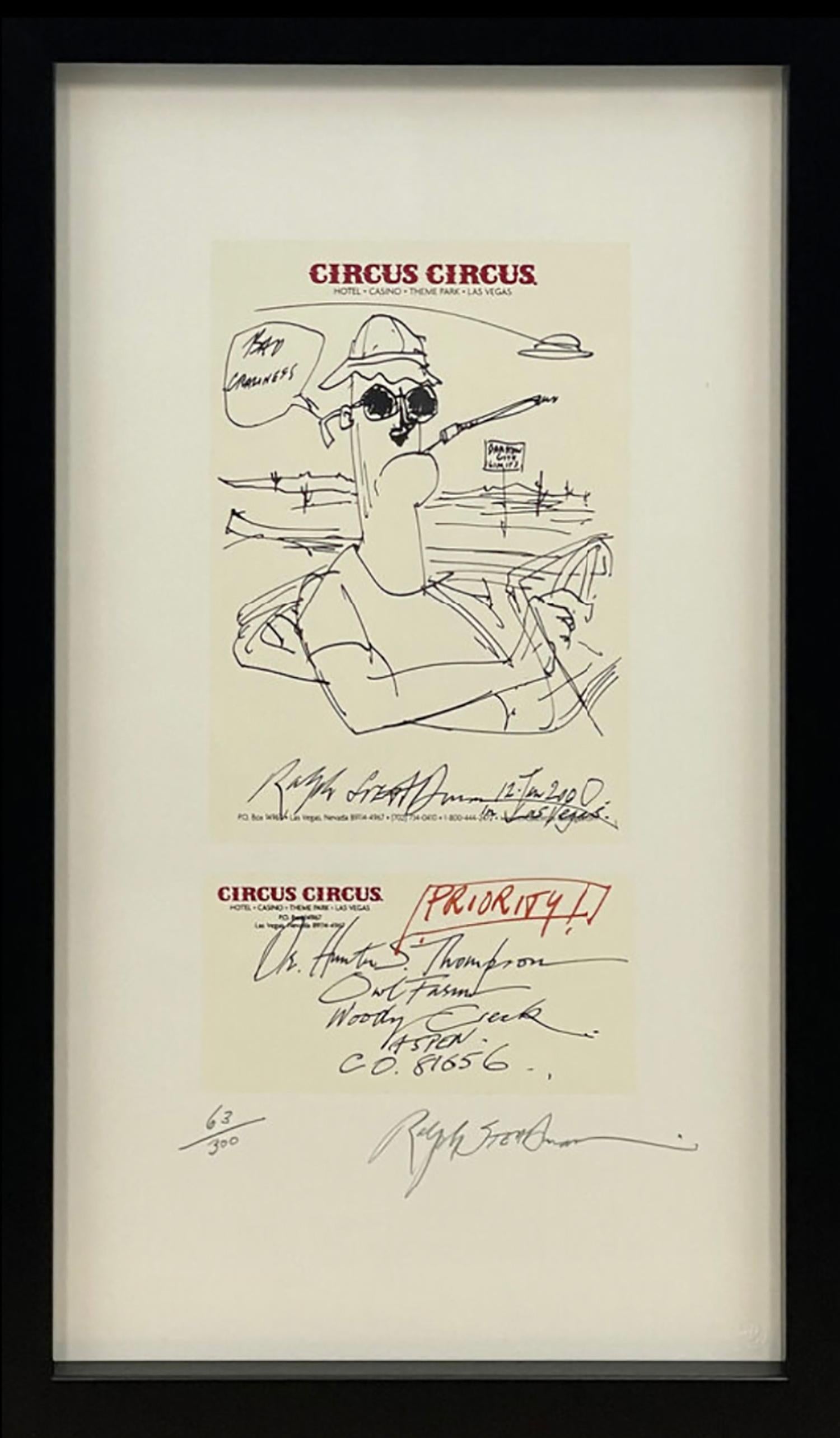 Documento Histórico - Hunter Thompson - Print Surrealista de Ralph Steadman