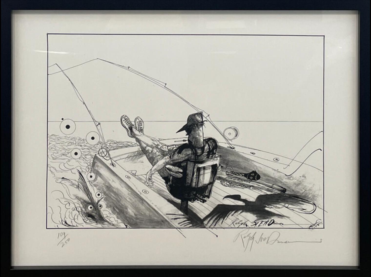 Lono's Fighting Chair - Print by Ralph Steadman