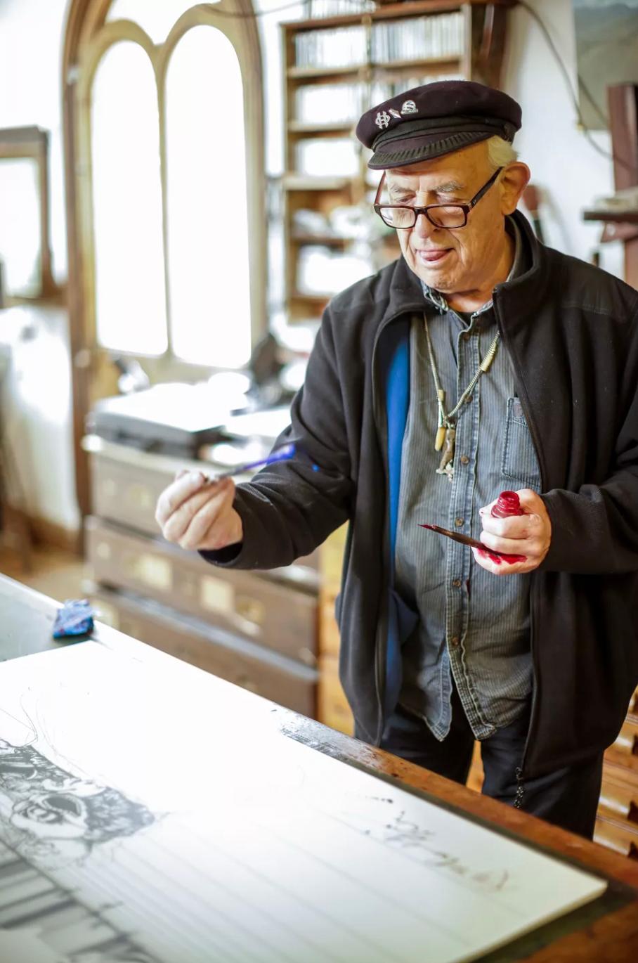 Artista: Ralph Steadman
Titolo: Viaggio Selvaggio il Sogno Americano Edizione
Mezzo di comunicazione: Serigrafia a un colore su carta Conventry Rag bianca 
Dimensioni: 32 × 40 pollici  81.3 × 101.6 cm
Edizione: di 150 + 20 AP 
Anno: 2017
Note:  Dal