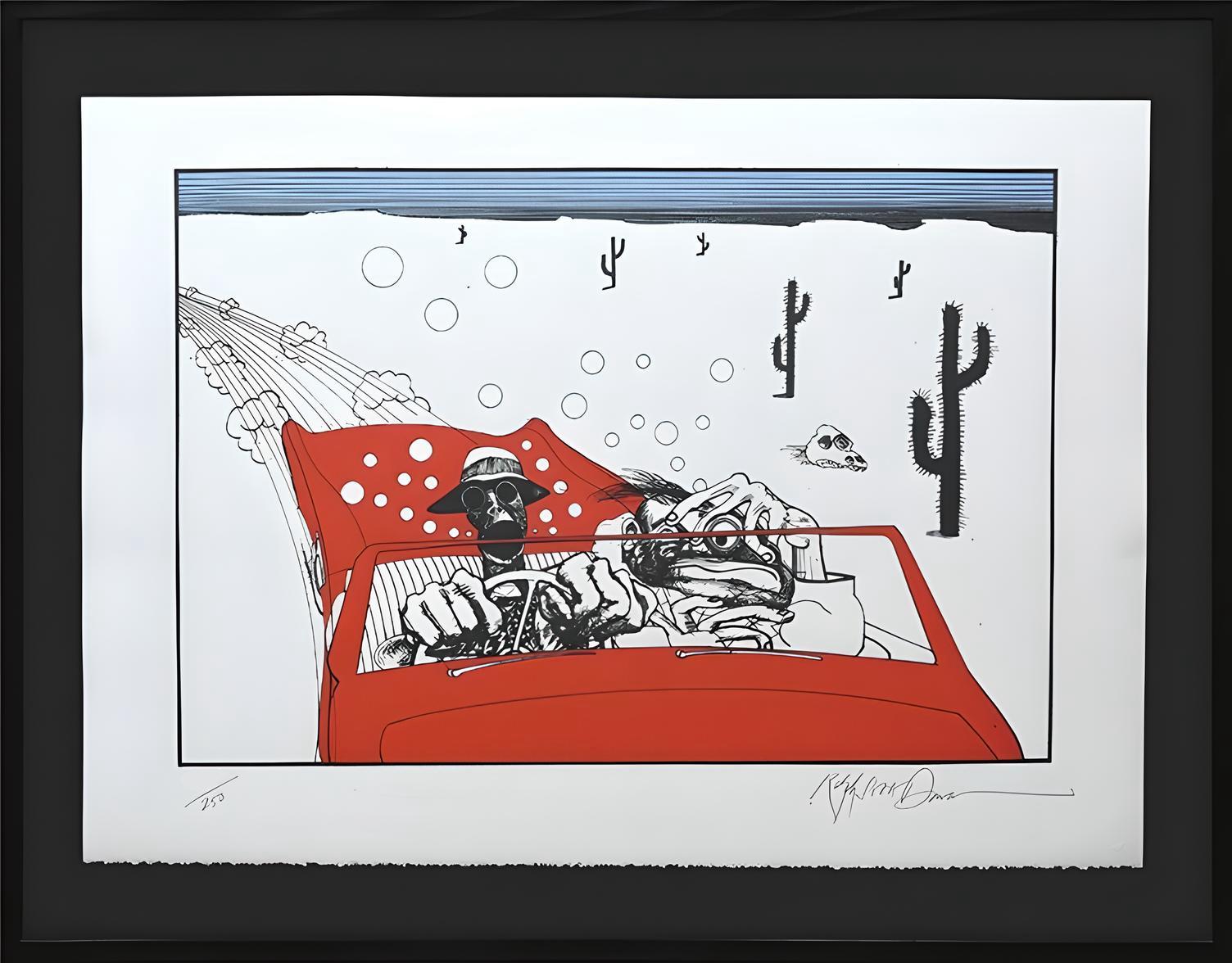 Ralph Steadman Portrait Print - Savage Journey to the Heart of the American Dream - Fear & Loathing in Las Vegas