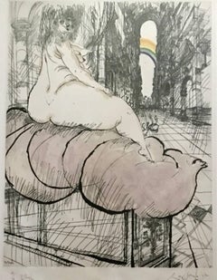 The Temple, Large Nude Woman with Rainbow Ralph Steadman