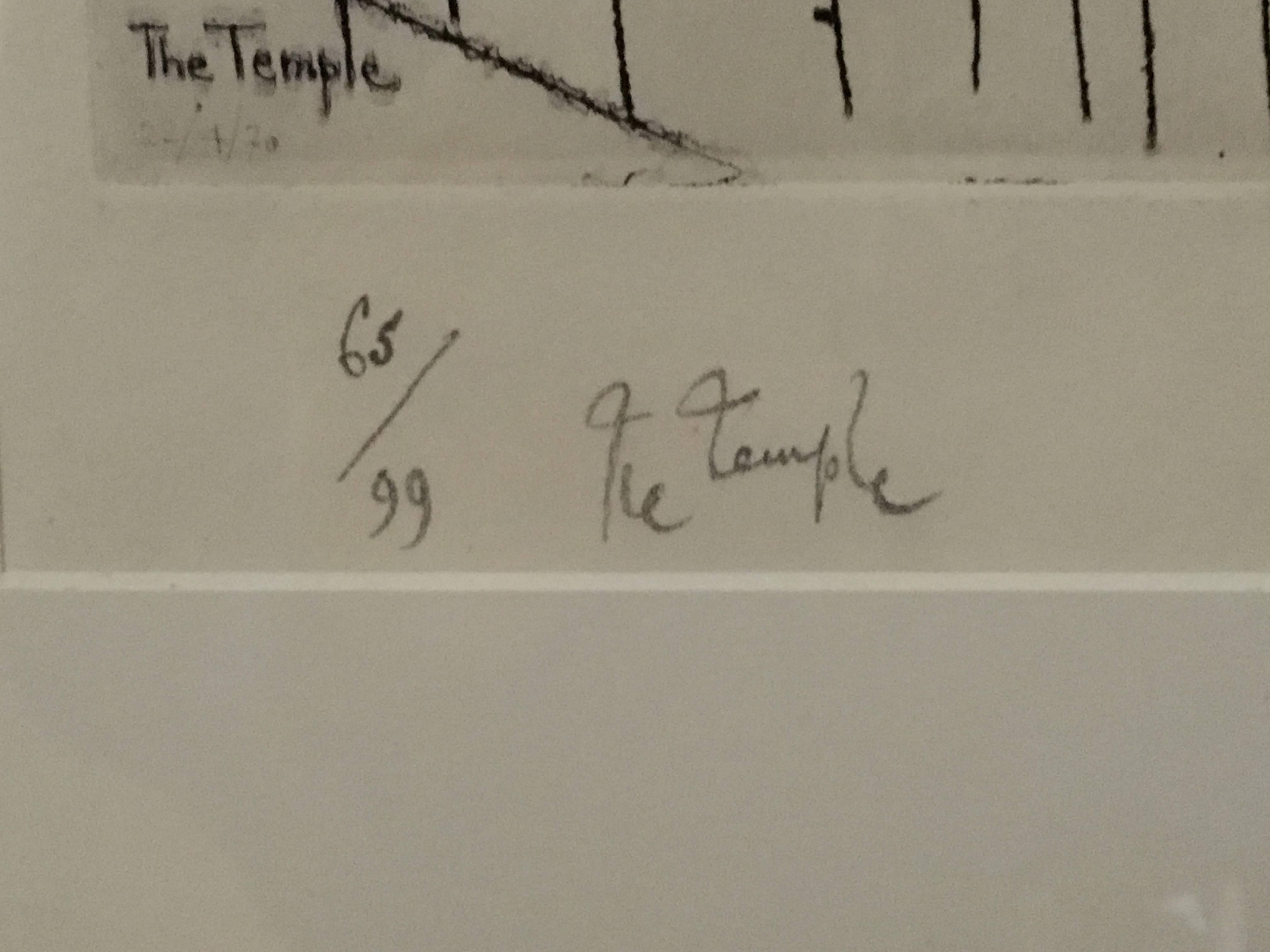 The Temple, Großer Frauenakt mit Regenbogen Ralph Steadman im Angebot 3