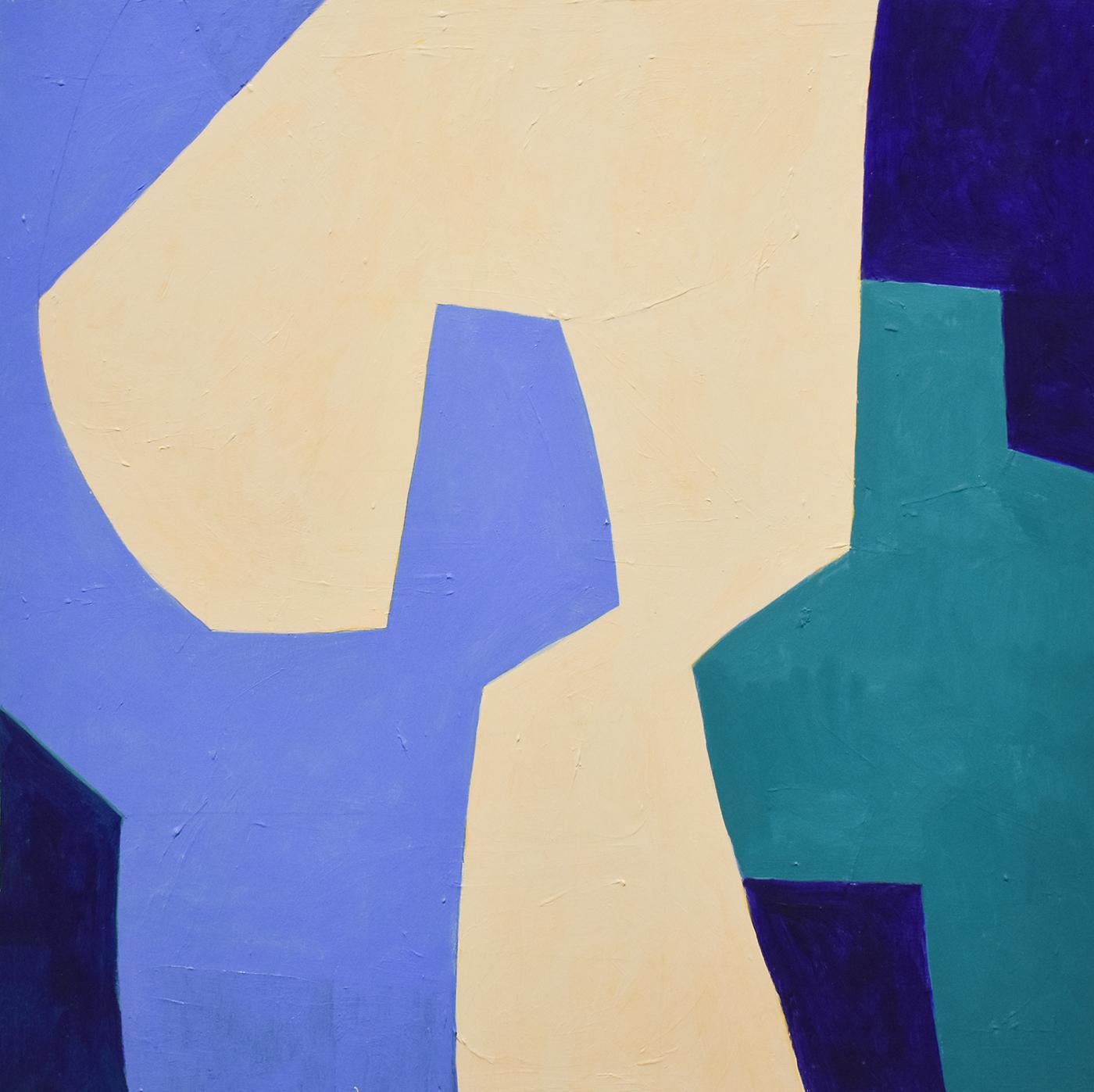 Ralph Stout Study 1 Graphic Abstract Geometric Painting On Panel In Blue Red And Green For Sale At 1stdibs