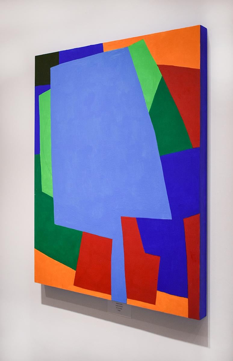 Study 1 (Graphic Abstract Geometric Painting on Panel in Blue, Red, and Green) 1