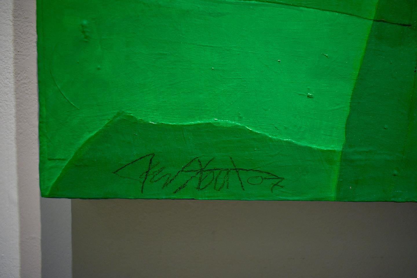 I. Hill, 2006  (Paesaggio astratto quadrato contemporaneo in cartoncino verde traslucido) di Ralph Stout
36