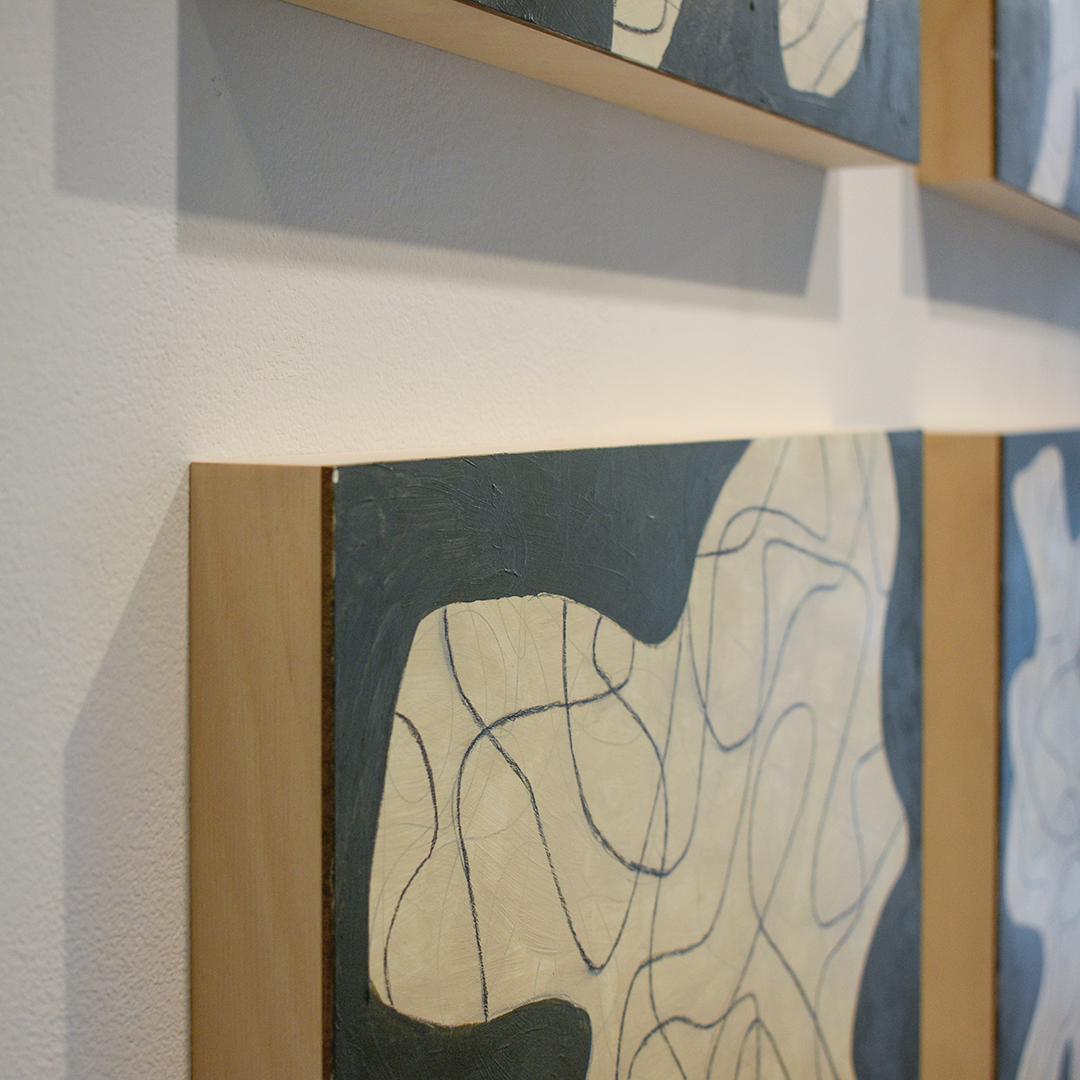 Tree Abstractions: Abstract Still Life Paintings in the Style of Brice Marden - Beige Abstract Drawing by Ralph Stout