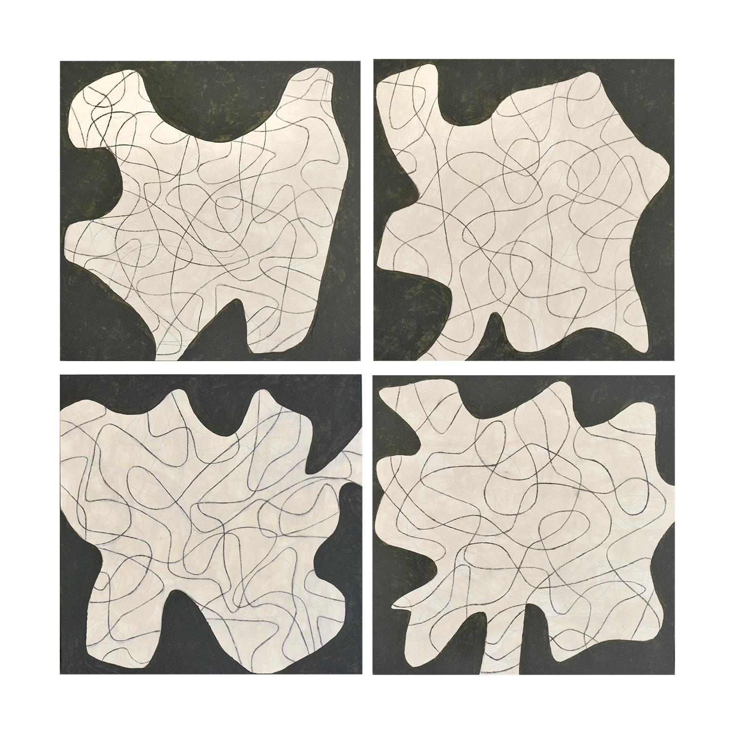 Ralph Stout Abstract Drawing - Tree Abstractions: Abstract Still Life Paintings in the Style of Brice Marden