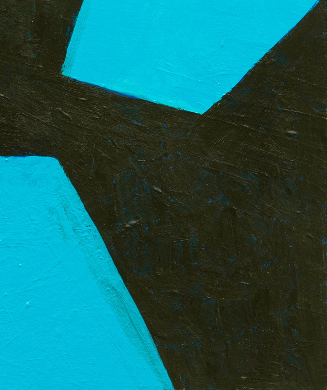 Senza titolo 2 (Quadro geometrico astratto contemporaneo in blu, rosso e nero) - Abstract Painting Blu di Ralph Stout