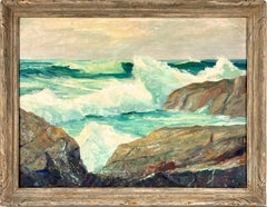 Big Sur California Seascape Original Mid-Century Oil on Linen
