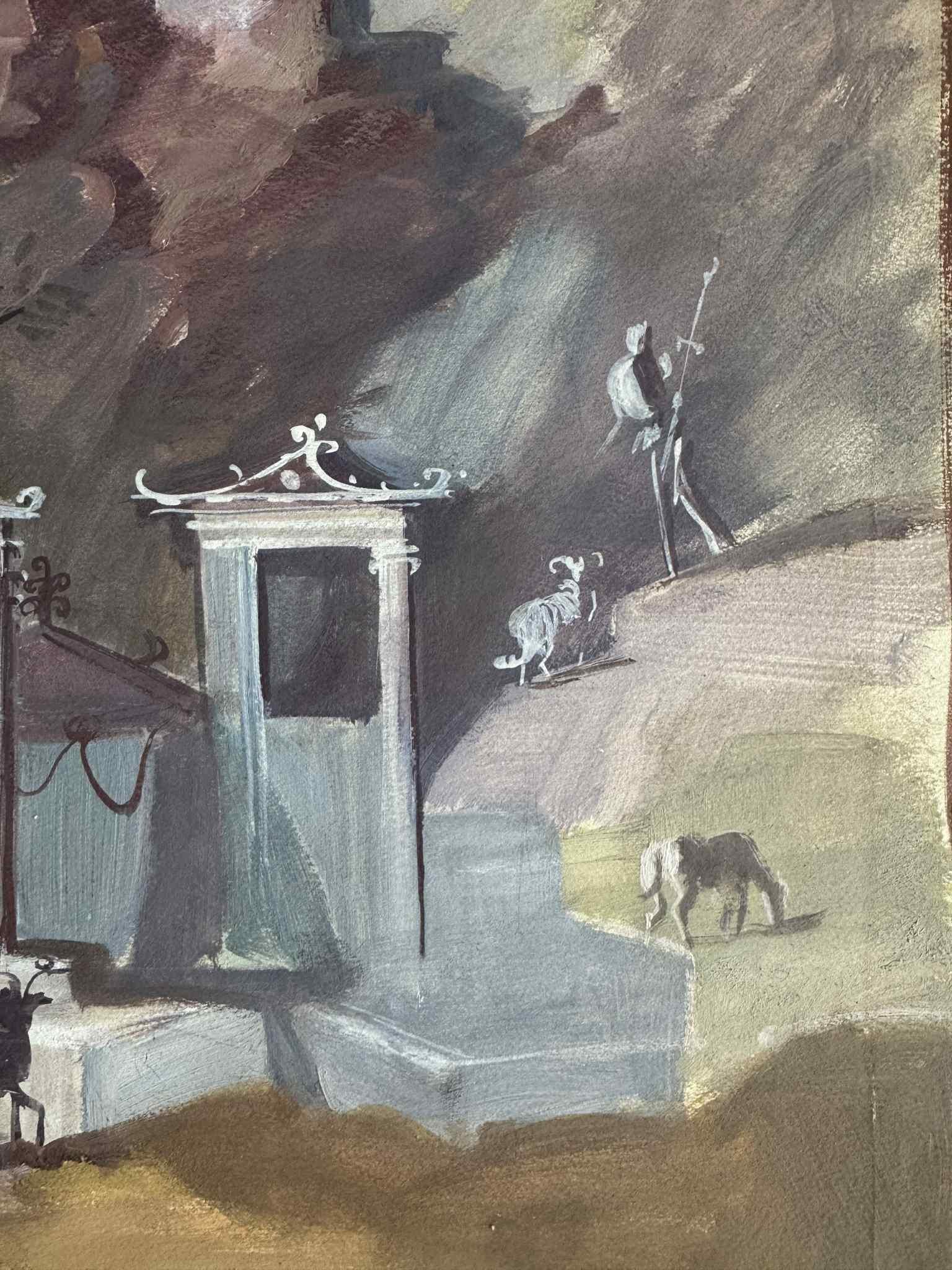 L'Ariete Smarrito Pastorale Pompei - Painting Fauvismo di Ralph W. Lermond