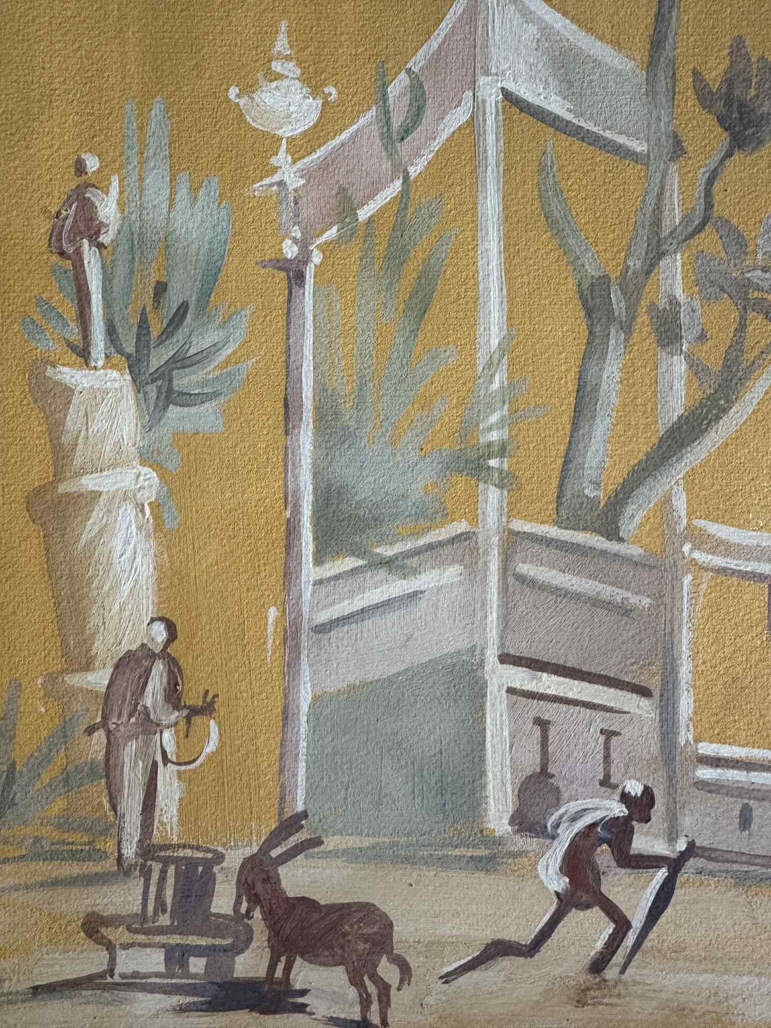 Pompeii 1927 - Painting by Ralph W. Lermond