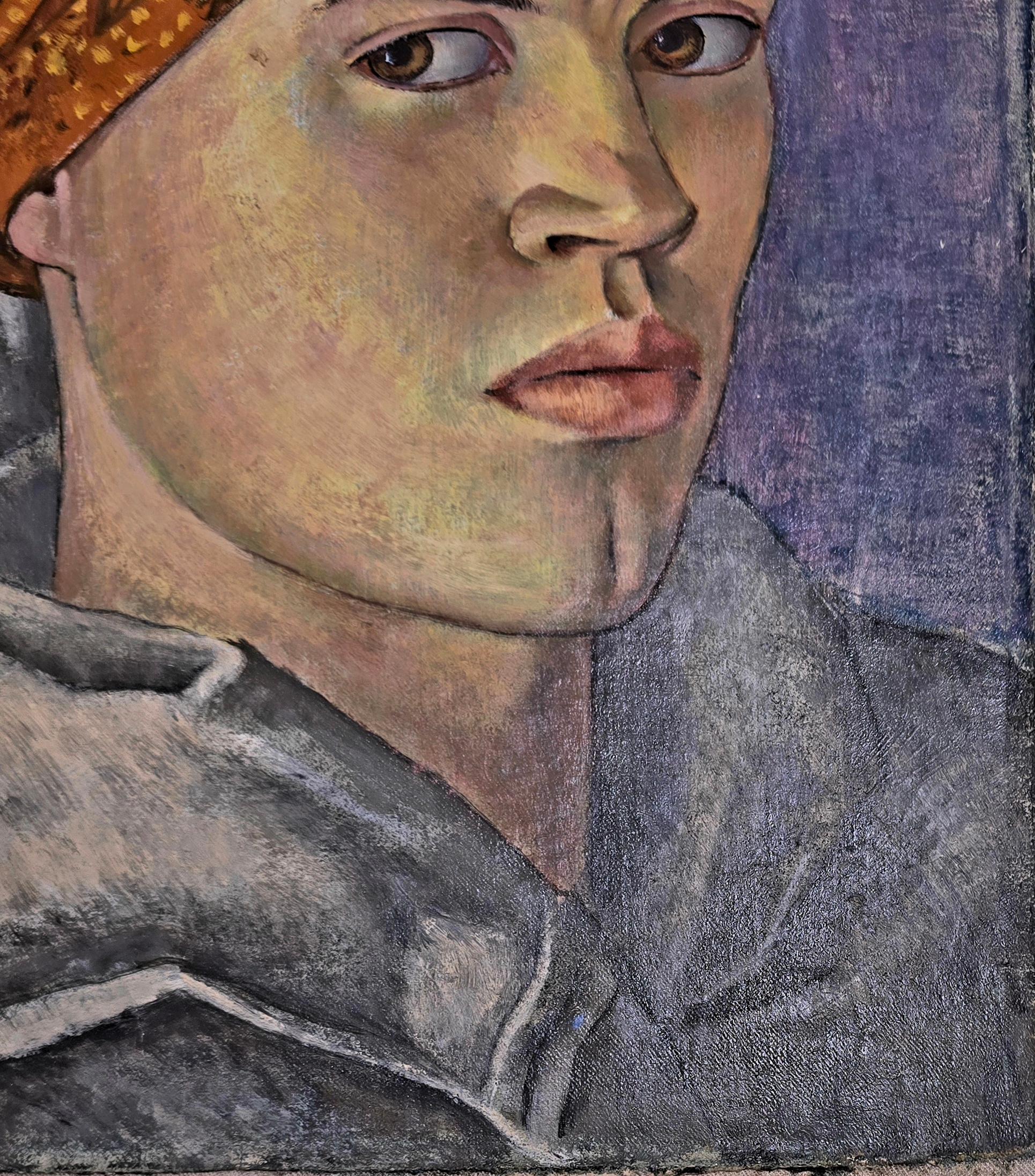 Sami Girl,  Finnland 1939 (Grau), Figurative Painting, von Ralph W. Lermond