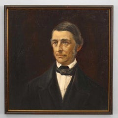 Ralph Waldo Emerson Oil Painting, Victorian Style, 19th Century, USA