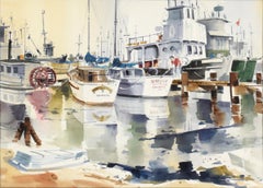 Boats at Sausalito Harbor - Watercolor on Paper
