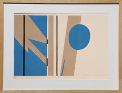 SS De Grasse, Abstract Geometric Lithograph by Ralston Crawford
