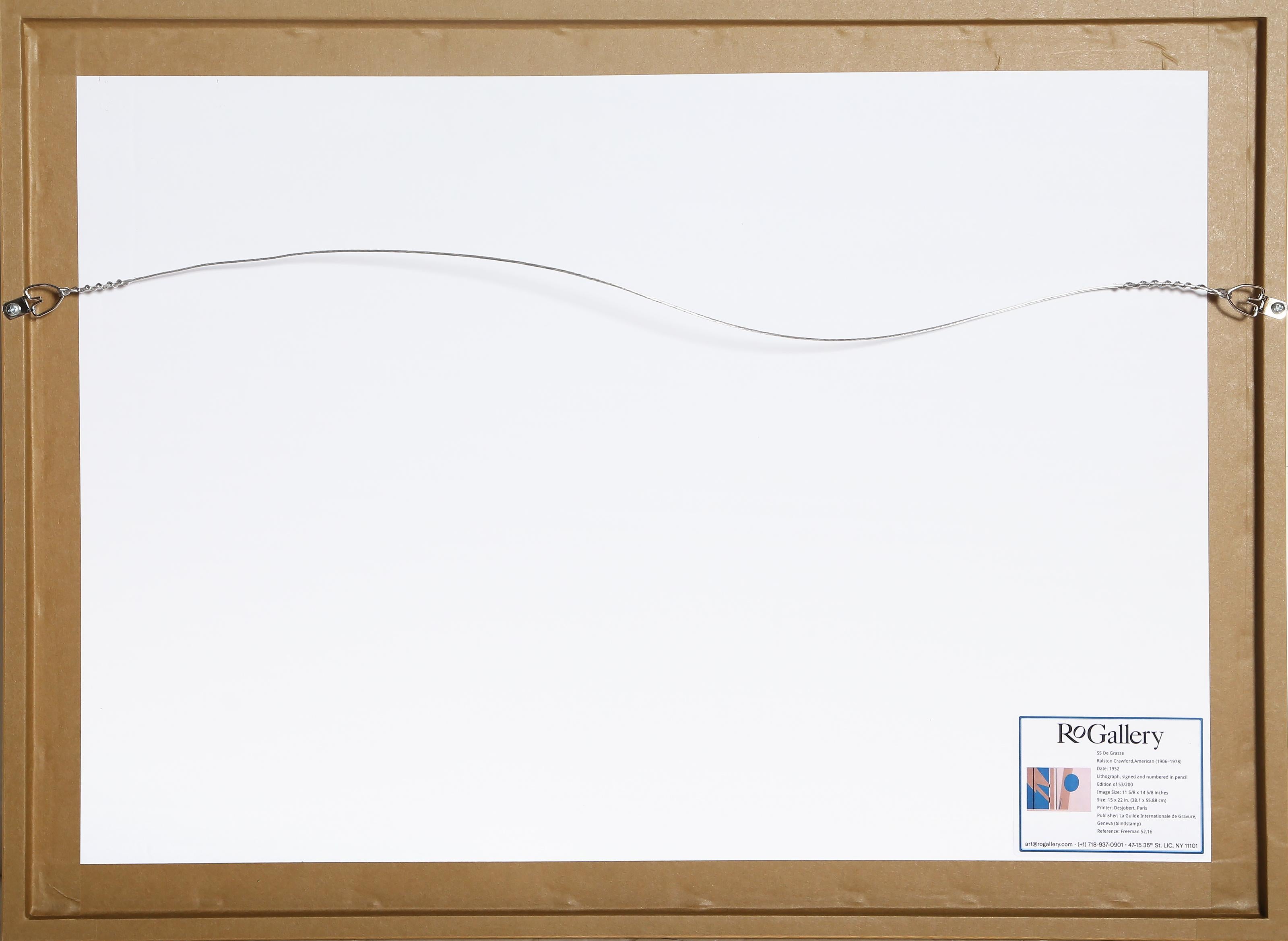SS De Grasse, Minimalist Abstract Lithograph by Ralston Crawford 1952 For Sale 4