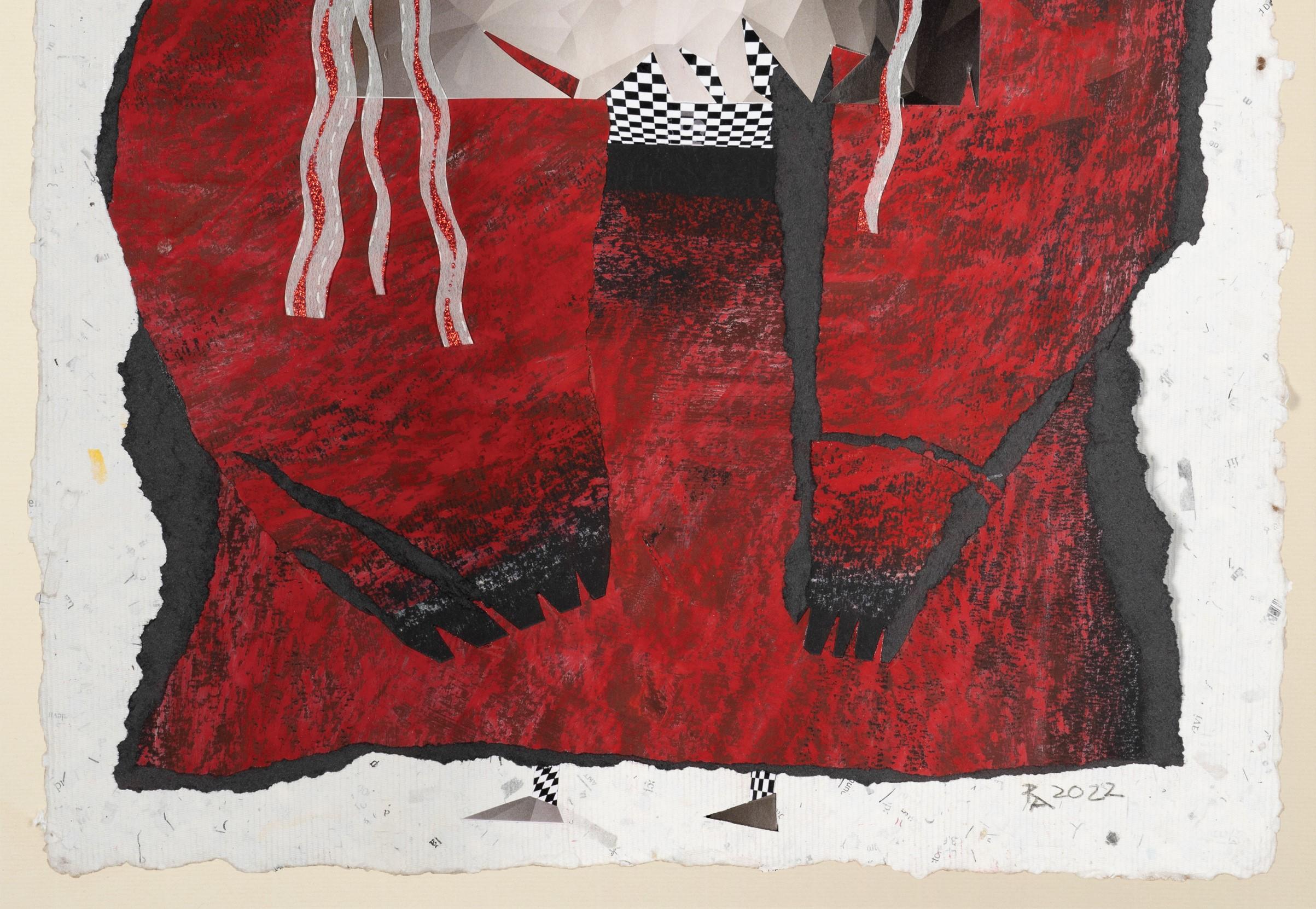 Capricorn - Red, Collage, Paper, 21st Century - Contemporary Art by Raluca Arnăutu