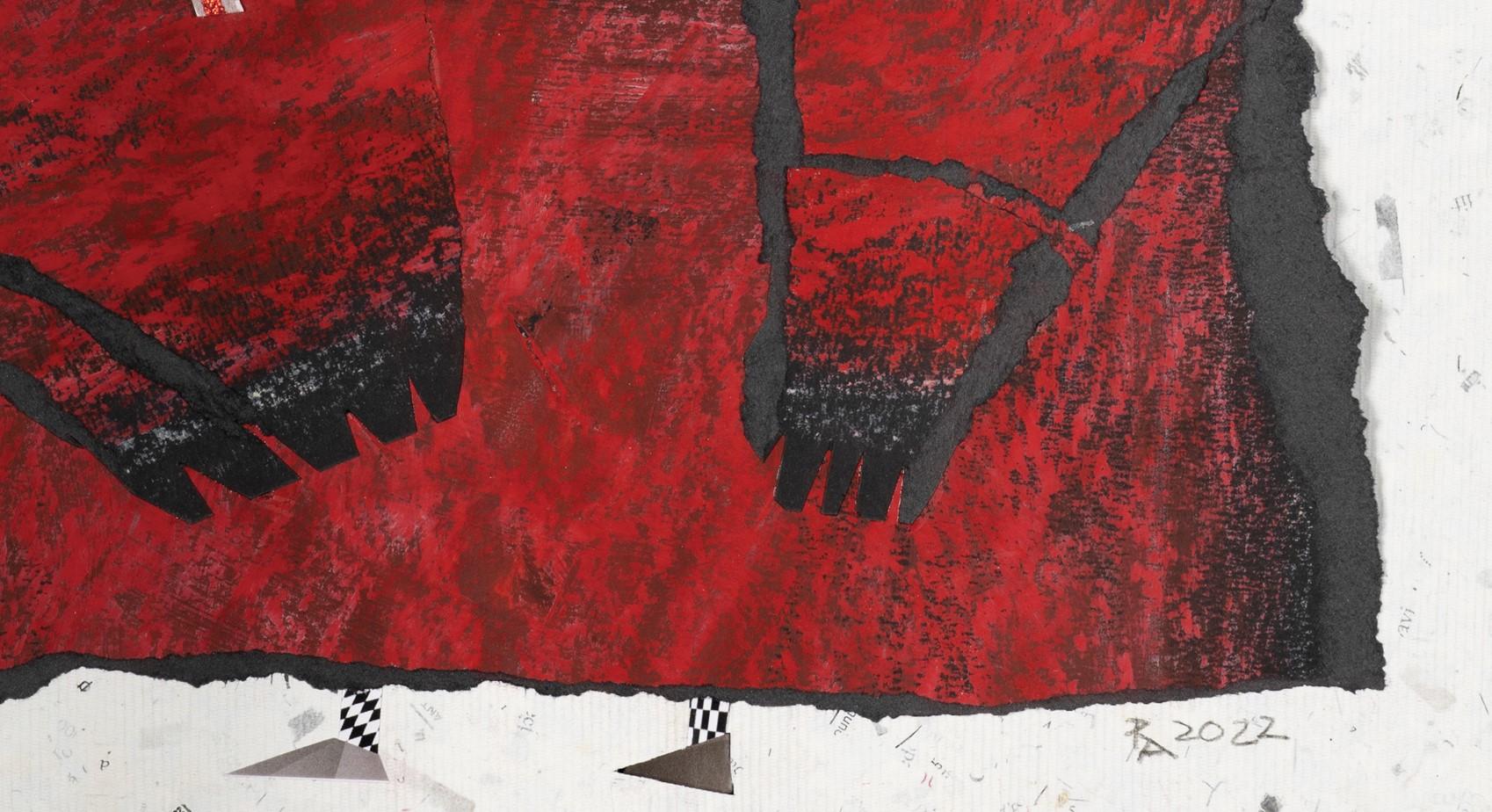 Capricorn - Red, Collage, Paper, 21st Century - Contemporary Art by Raluca Arnăutu