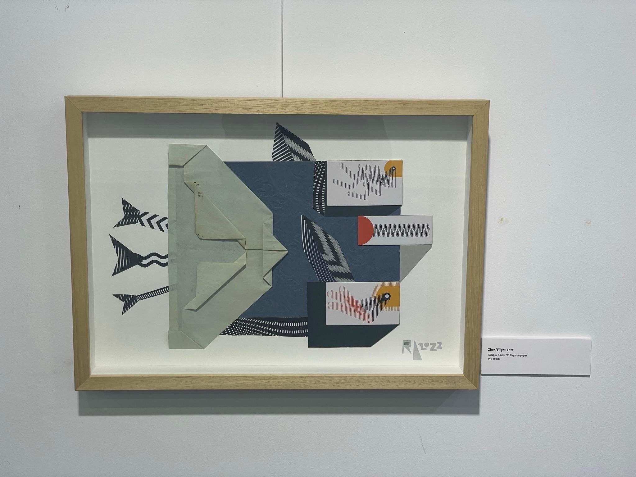 Flight - Collage, Papier, Surrealismus, 21. Jahrhundert, Zeitgenössische Kunst im Angebot 1