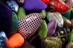 Garden of Secrets - 21st Century, Textile, Flowers, Contemporary, Colorful