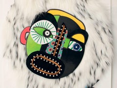 HAIRry OLD (Harold) - Collage, 21. Jahrhundert, Weiß, Porträt, Gerahmt, Pop Art