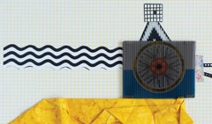 Hoag's Object - Yellow, Blue, Collage, 21st Century