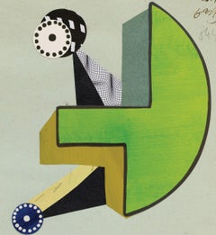 Mayall's Object - Green, Abstract Art, Collage, 21st Century