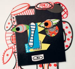 Say O'Harra (Sarrah) - Zeitgenössisch, Lustig, Collage, Gerahmt, Schwarz, Frau, Rot