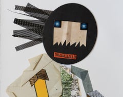 The Cartographer - Schwarz, Gelb, Collage, Surrealismus