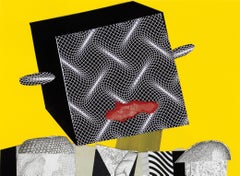 The Character from the Mirror - Yellow, Black, Collage, Surrealism