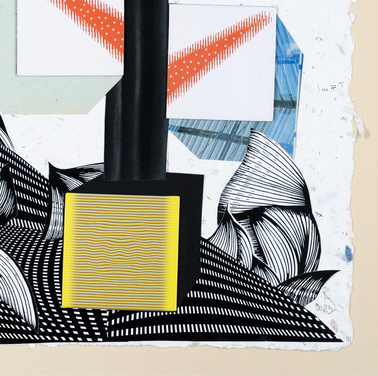 The Flower - Paper, Landscape, Collage, 21st Century, Surrealism For Sale 1