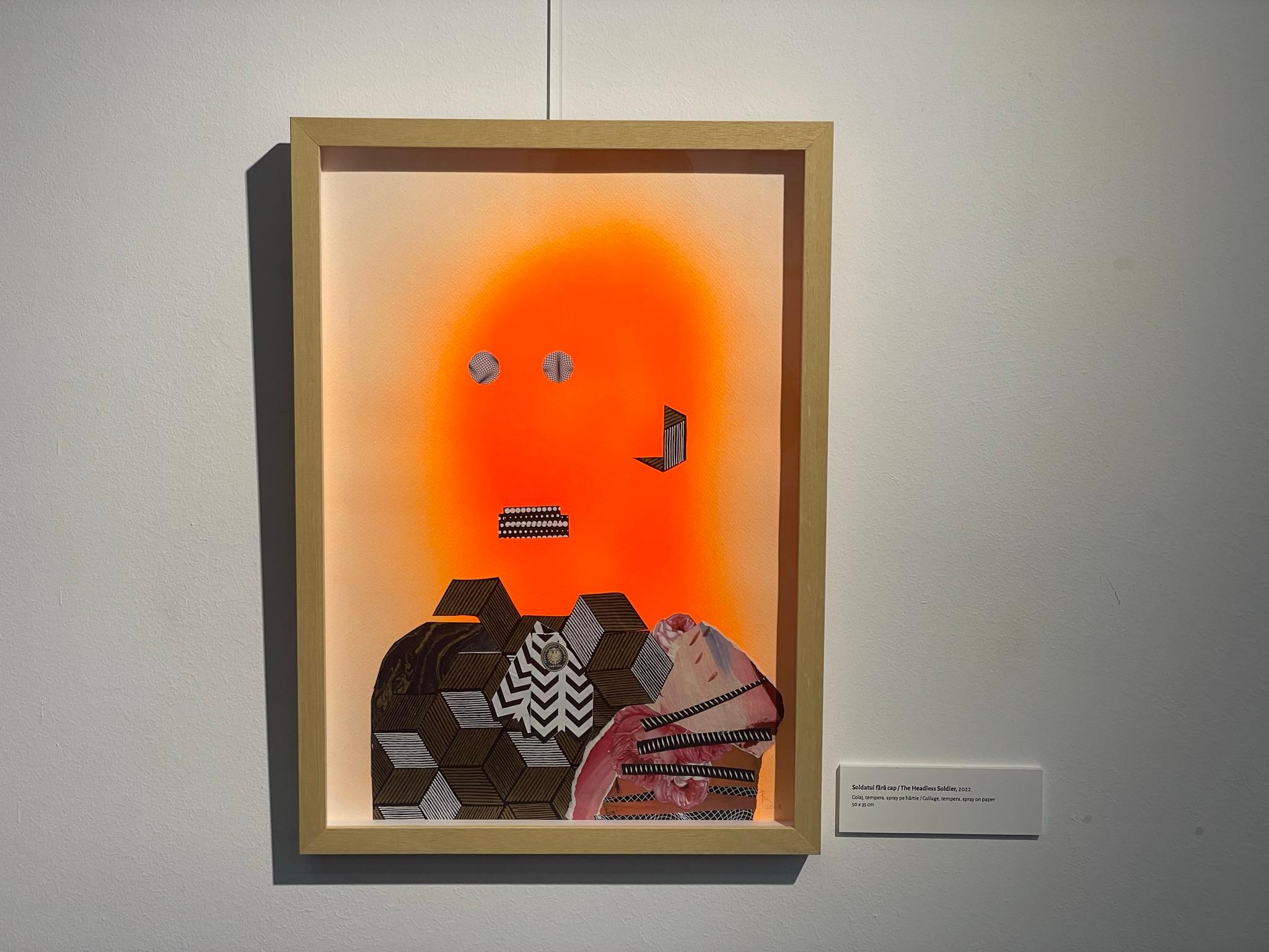 The Headless Soldier - Orange, Papier, Zeitgenössische Kunst, 21. Jahrhundert im Angebot 2