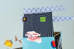 The Reaper - Blue, Black, Paper, Collage, 21st Century