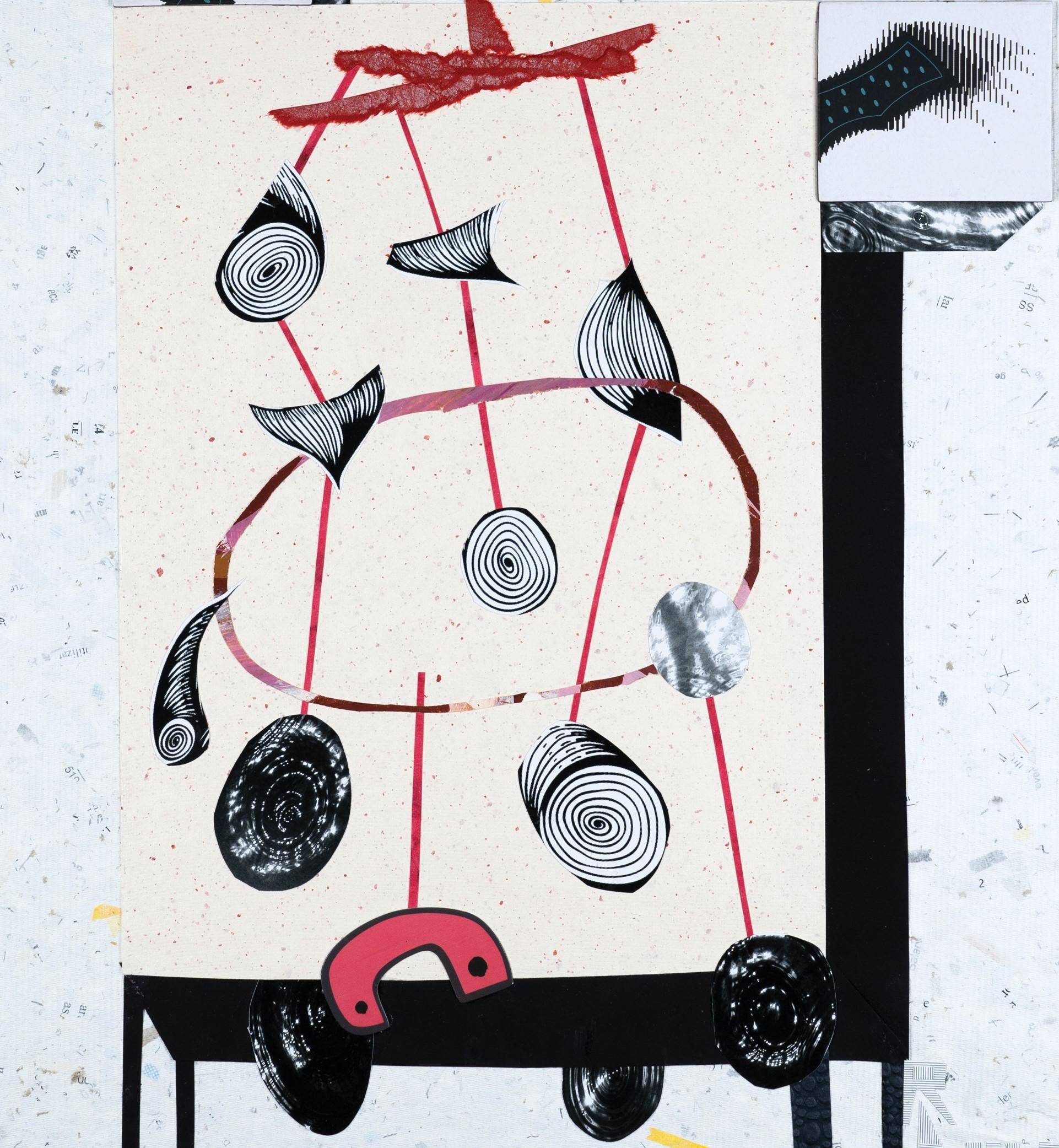 Das Wasser – Collage, Papier, 21. Jahrhundert, Rot, Schwarz (Zeitgenössisch), Art, von Raluca Arnăutu
