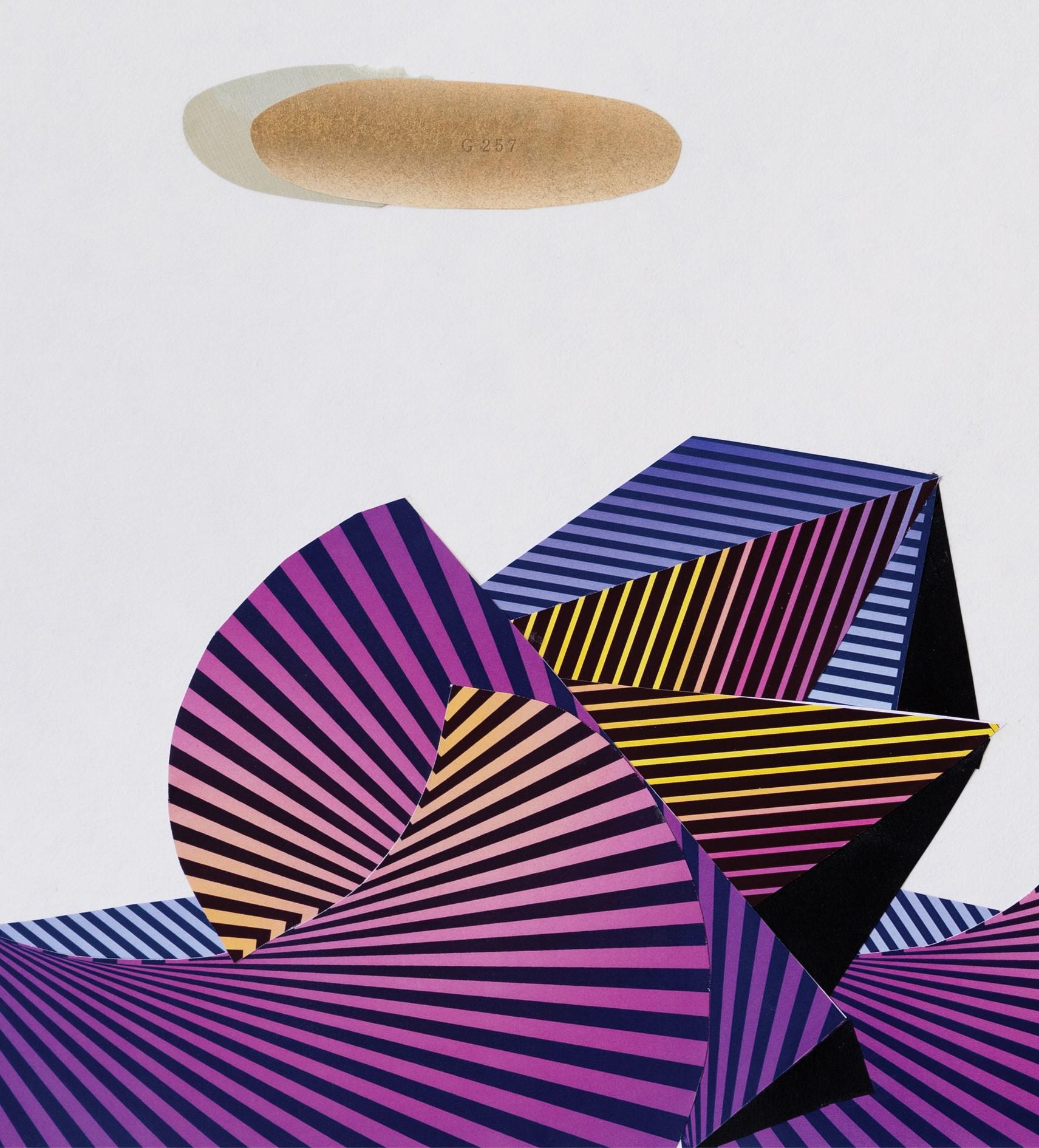Olas - Collage, Papel, Arte Contemporáneo, Siglo XXI - Landscape Art Gris de Raluca Arnăutu