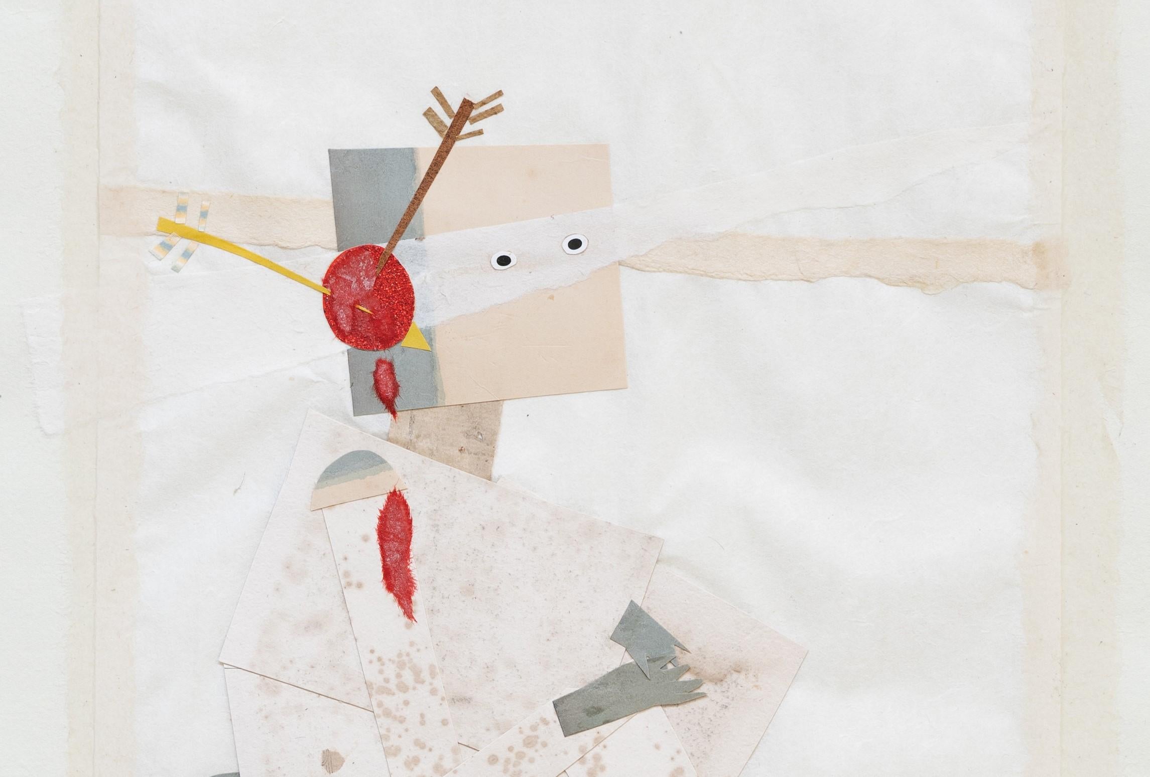 Soldado herido, 2022
collage sobre papel
46 A x 31 An cm

Firmado a la derecha hacia abajo

Raluca Arnăutu sueña el mundo a través de collages. Un collage, onírico y surrealista, poblado por miles de trozos de papel, tejidos, piezas de plástico,