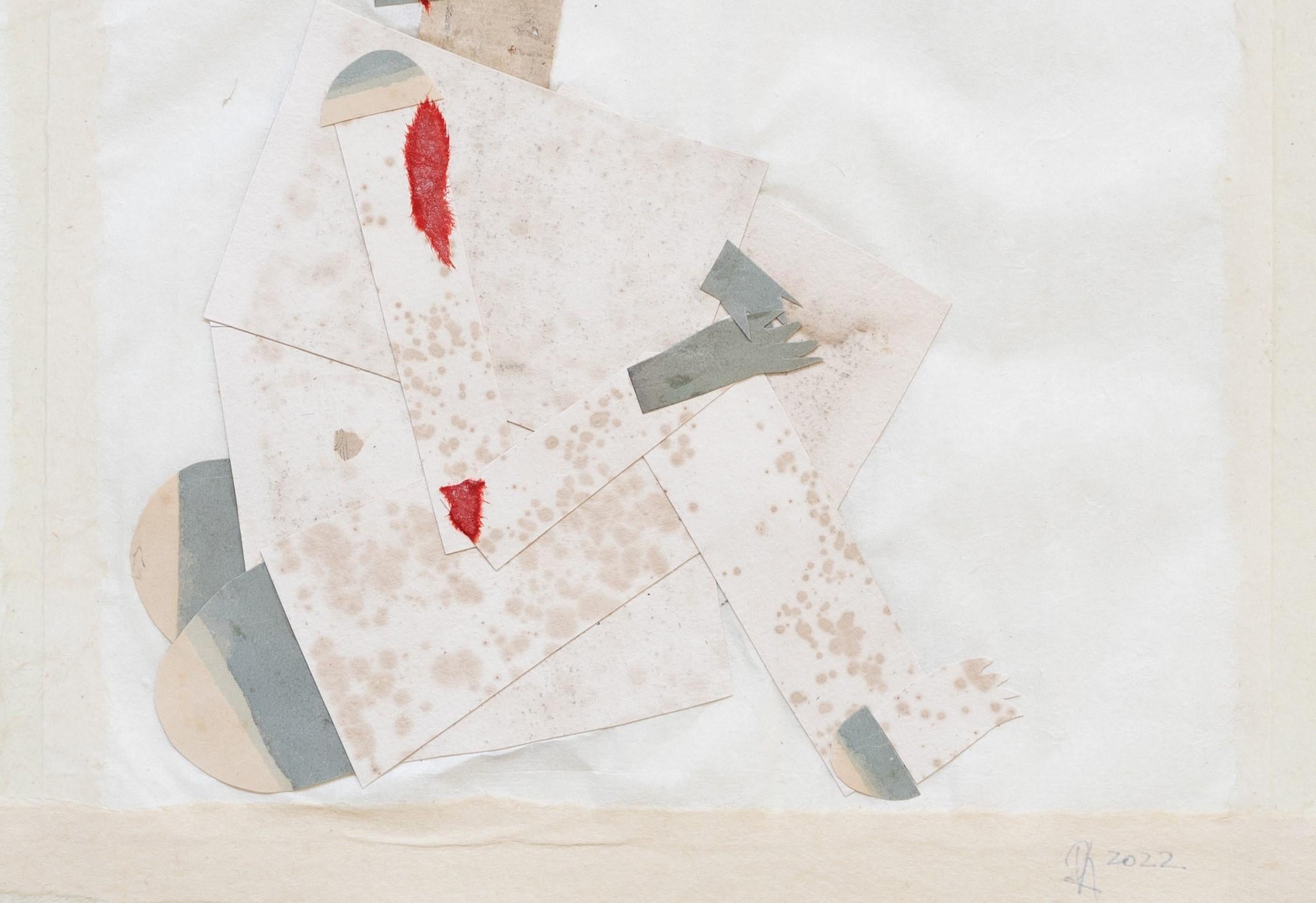 Verwundeter Soldat - Weiß, Papier, Zeichnung, Zeitgenössische Kunst, Figurativ im Angebot 1