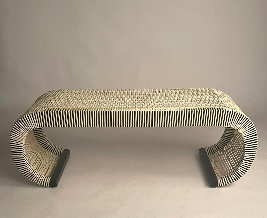 Hand-Woven RAM Bench For Sale