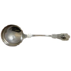 Ram by Schohay and Ludwig Coin Silver Oyster Ladle BC w/ 3D Ram 1867-1873