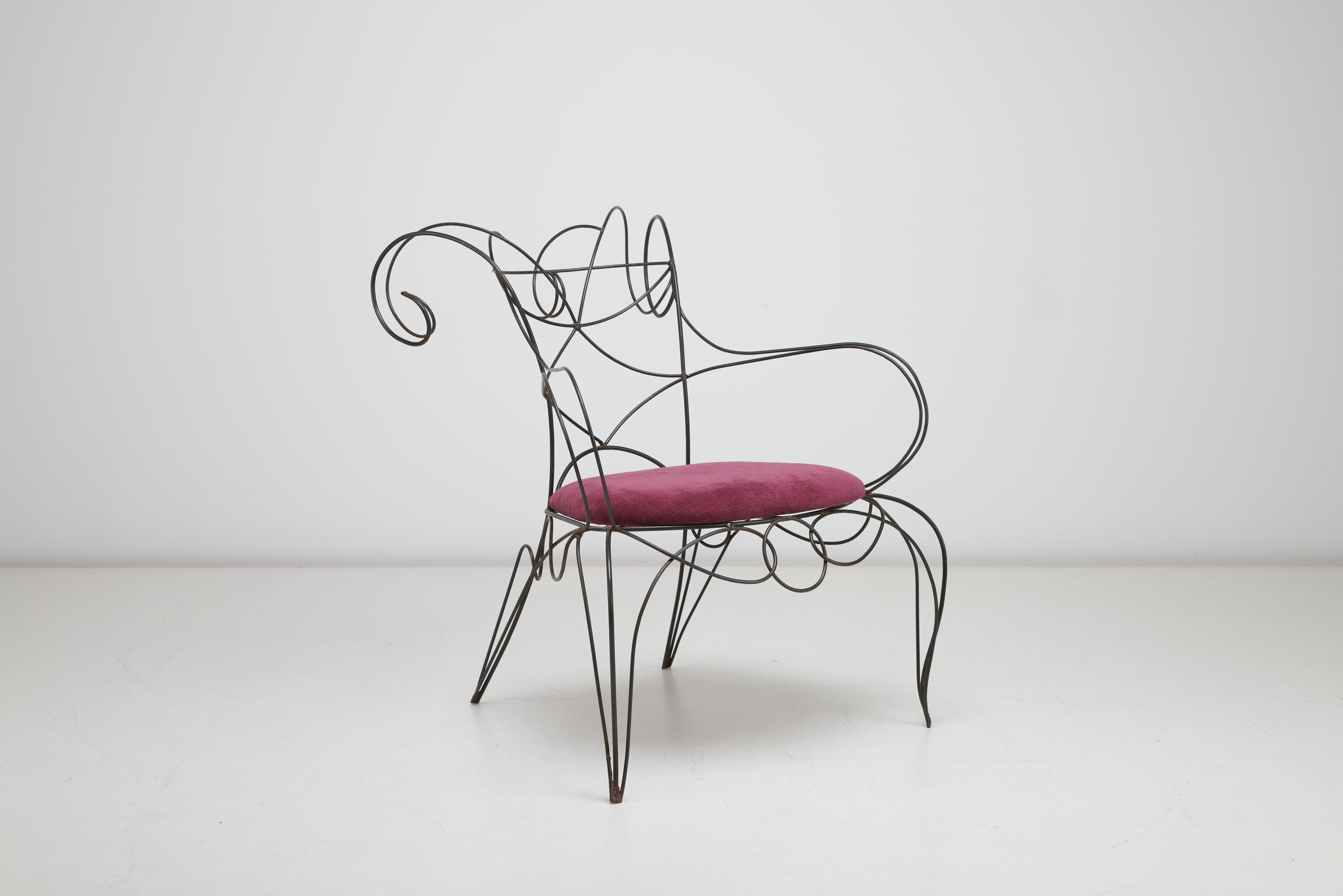 André Dubreuil - Ram Chair c1987 hergestellt von A.D. Dekorative Arts Ltd, London (Britisch)