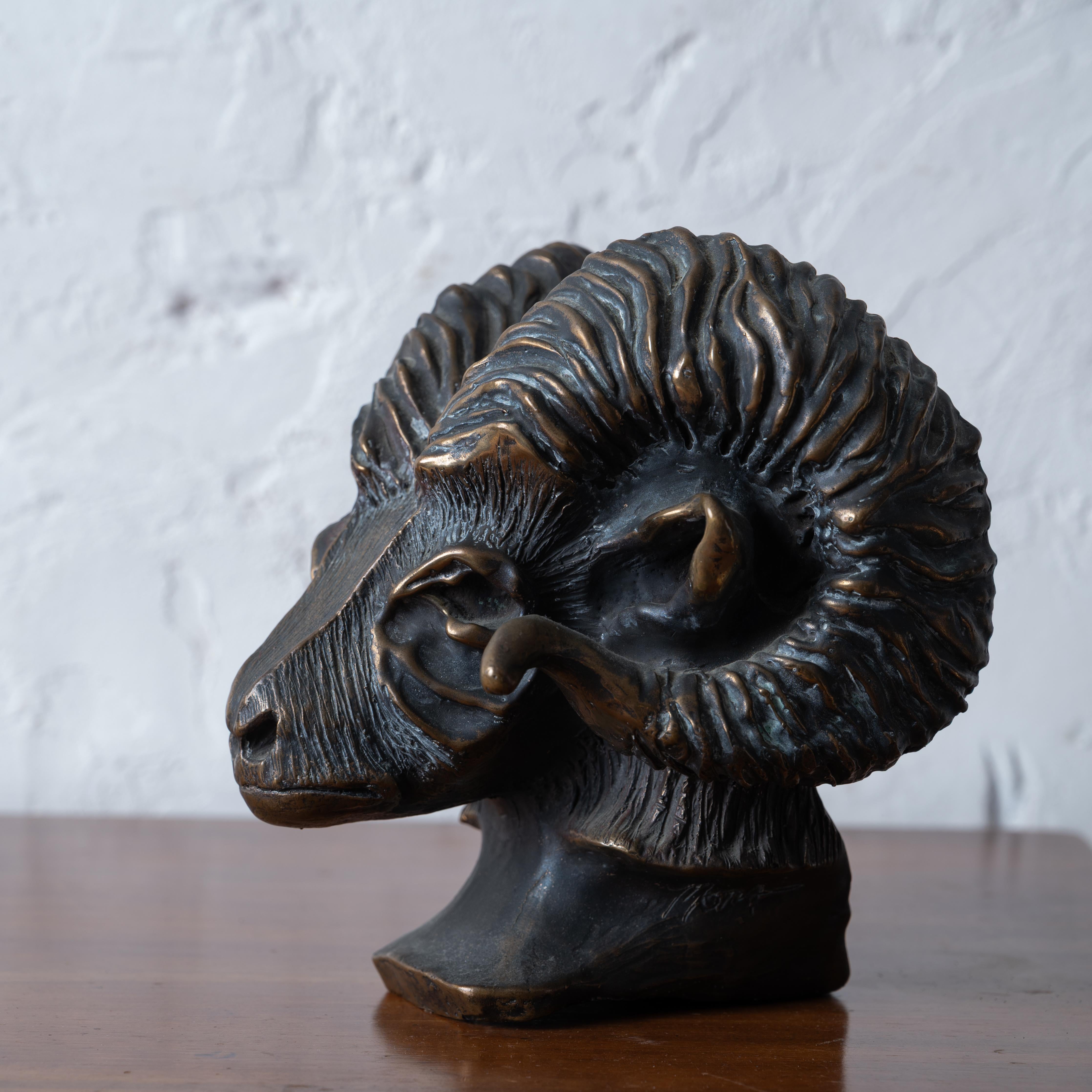 Widderkopf Bronze im Angebot 7