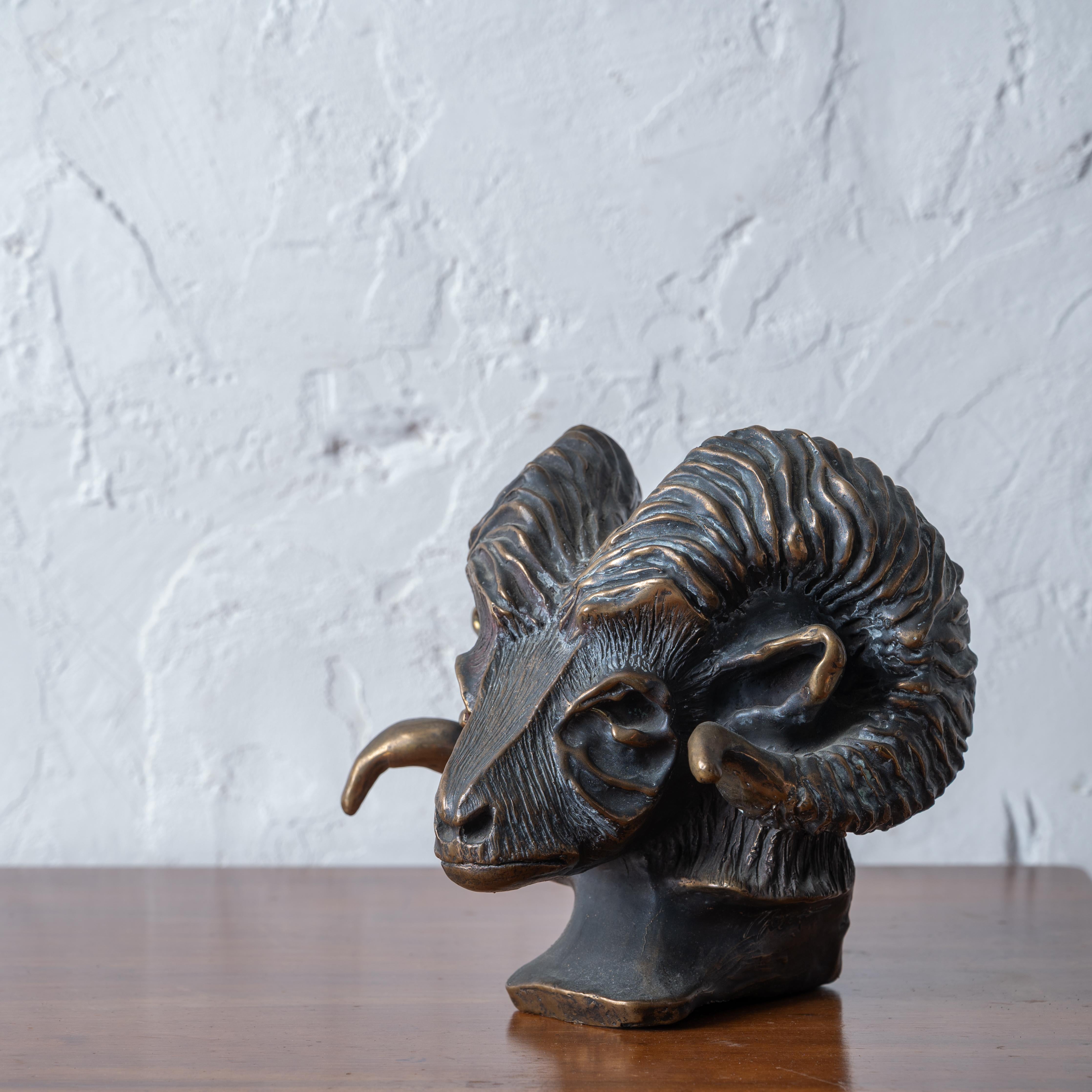 Widderkopf Bronze im Angebot 8
